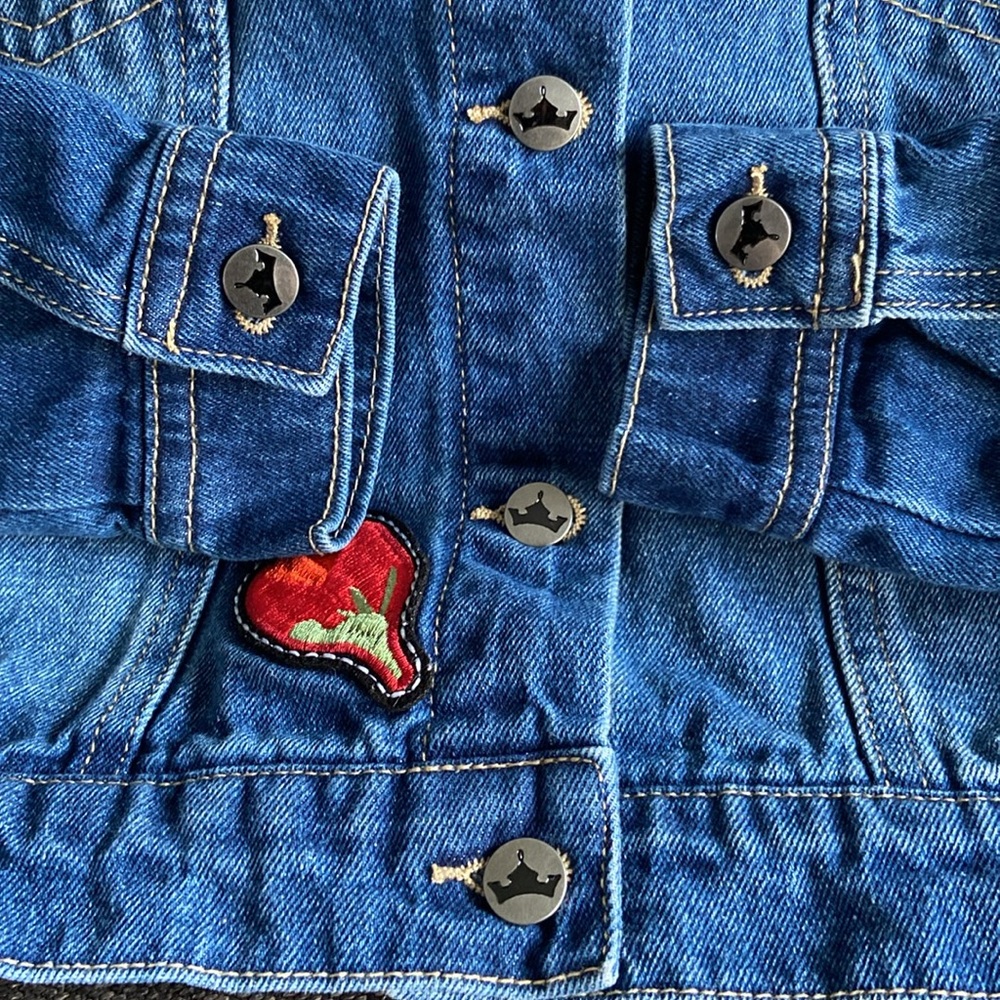 Disney store ily 4ever girls Belle denim jacket size 7/8 EUC! - Picture 10 of 12
